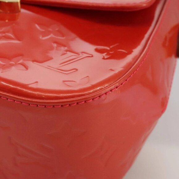 LOUIS VUITTON Vernis Bell FlowerGM Bag Rouge Grunadine M91729 LV Auth 106158V - Picture 4 of 16